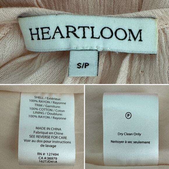 Heartloom boho crochet tassel tie 3/4 sleeve peasant prairie dress size small S - Picture 4 of 5